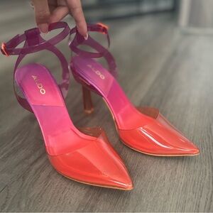 Orange pink and purple Aldo heels NWOT